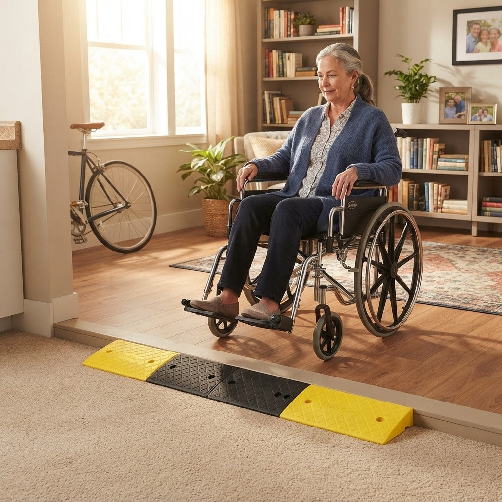 Kerb and Threshold Ramp for Wheelchairs - at home
