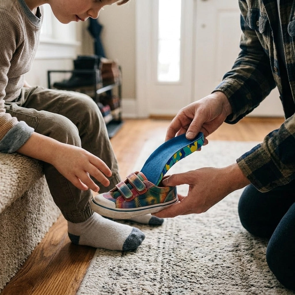 Kids’ Arch Support Insoles, EU Sizes 23–37 - in use