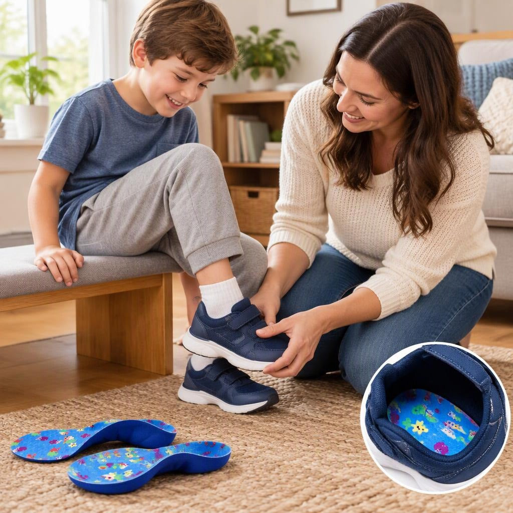 Kids Arch Support Insoles with Animal Prints - at home