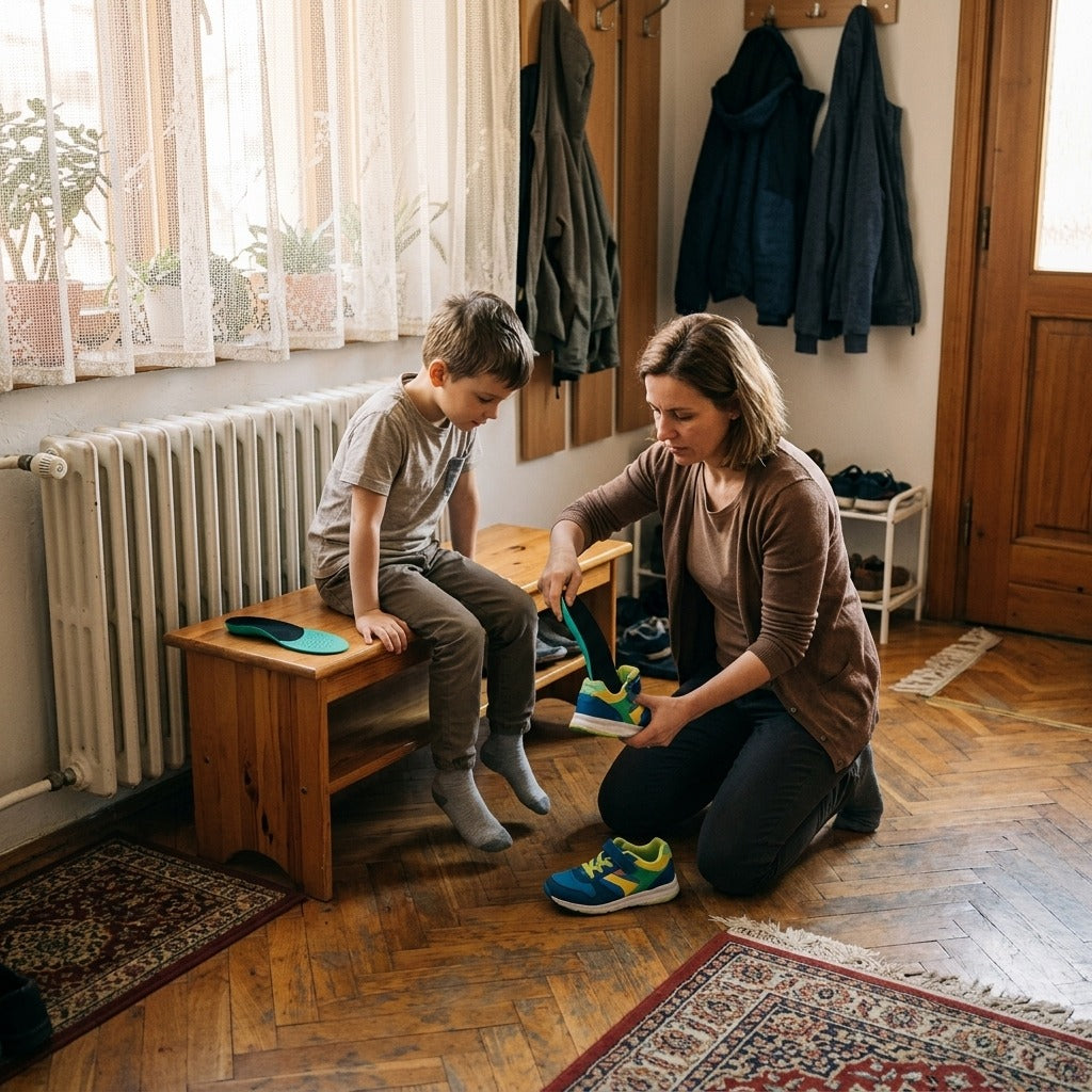Boltozattámaszos talpbetét, 7–13 éveseknek - otthon