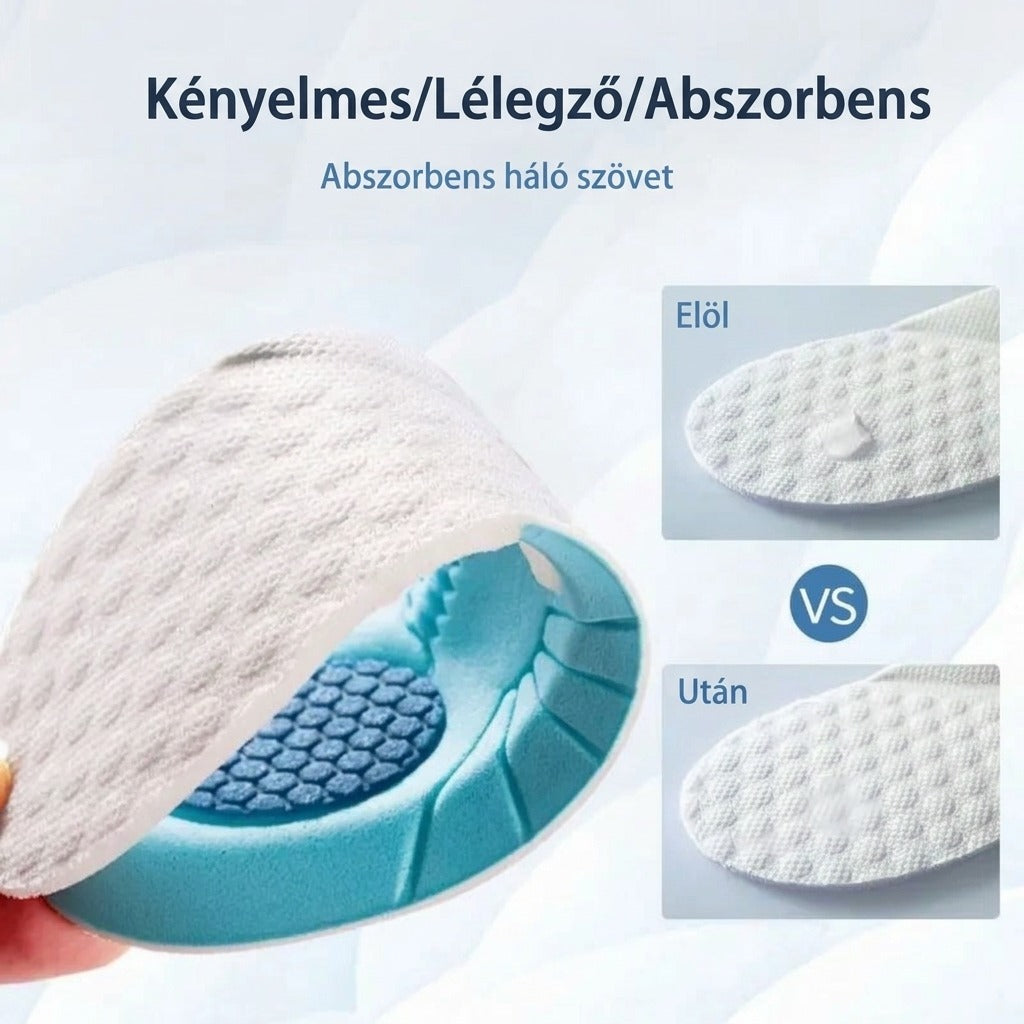 Talpbetét előlapja és hátlapja összehasonlítva