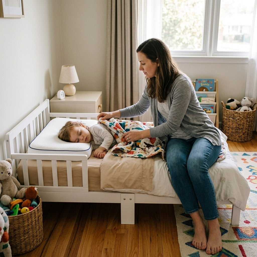 Kids Sleeping Pillow, Square Children's Bedding - at home