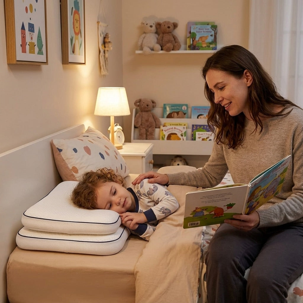 Kids Sleeping Pillow, Square Children's Bedding - in everyday life