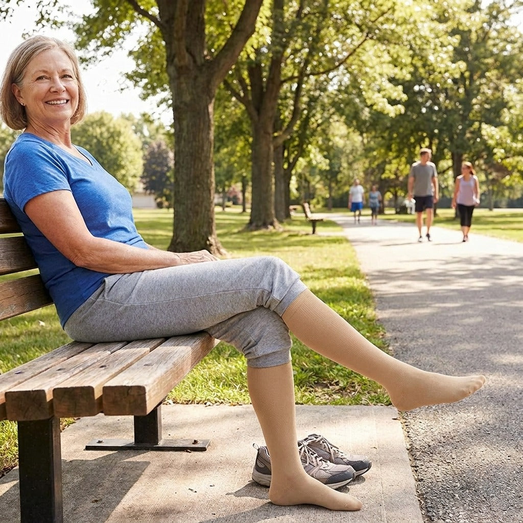 Knee-High Compression Socks, 20–30 mmHg - in everyday life