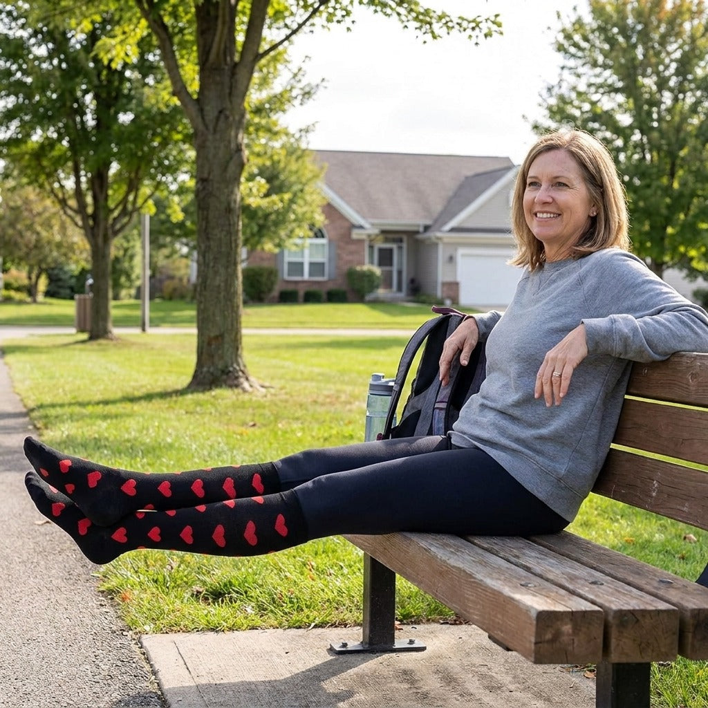 Knee-High Compression Socks 20–30 mmHg - in everyday life