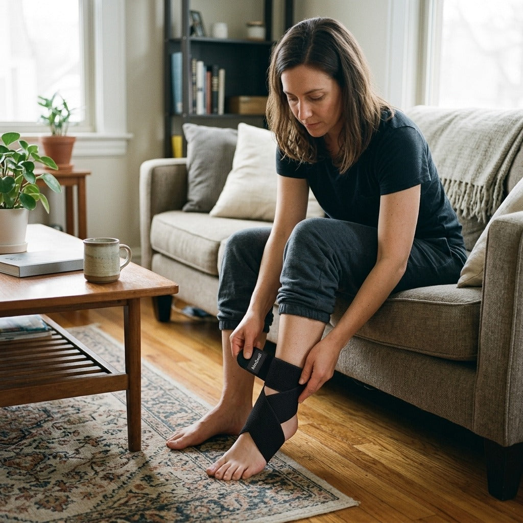 Knit Ankle Support Wrap for Men and Women - at home