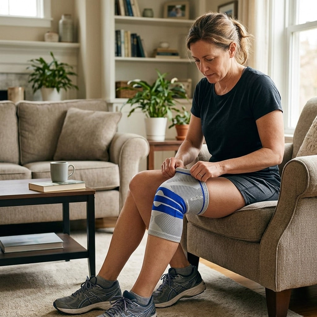 Knit Knee Support Sleeve - at home