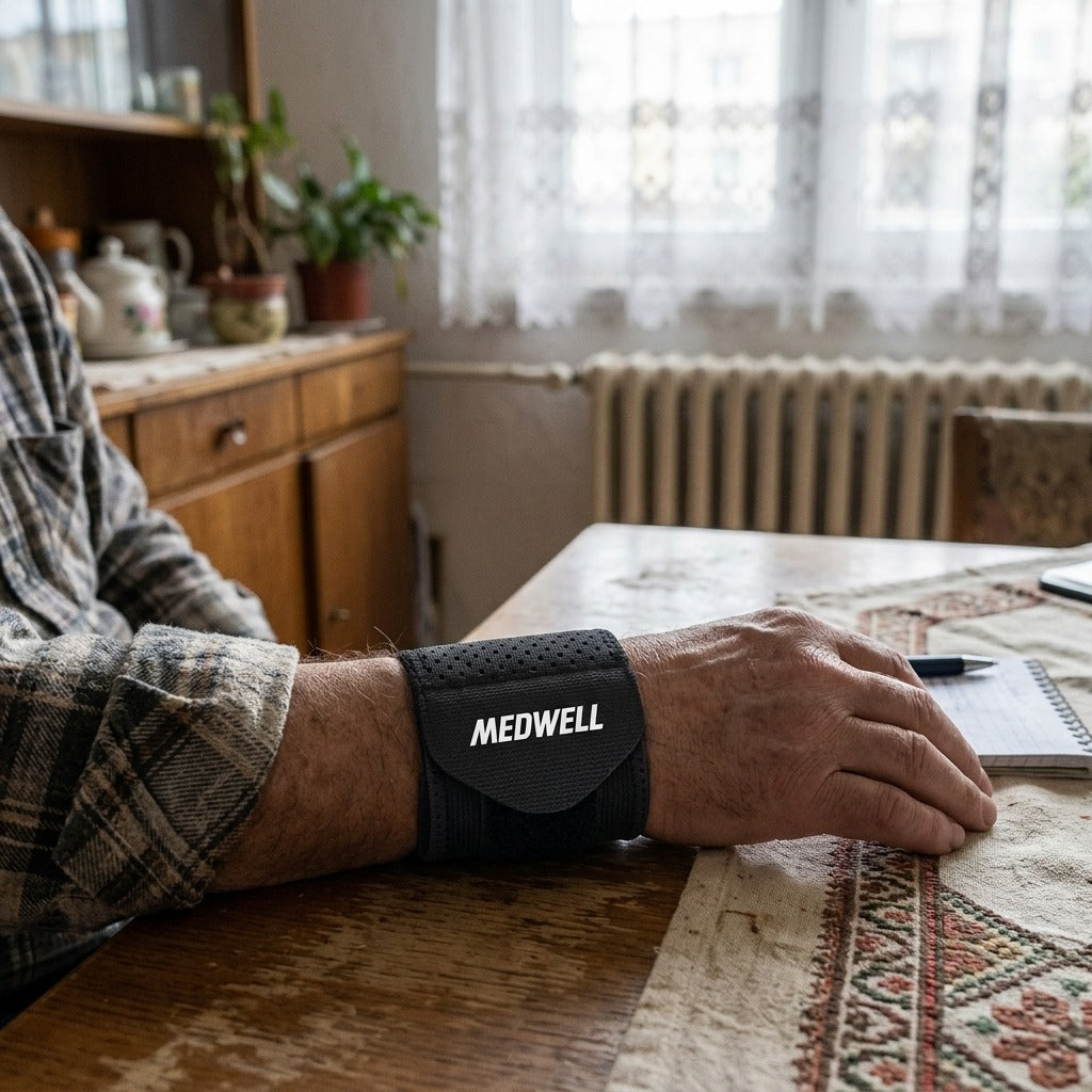 Kötött csuklópánt - használat közben