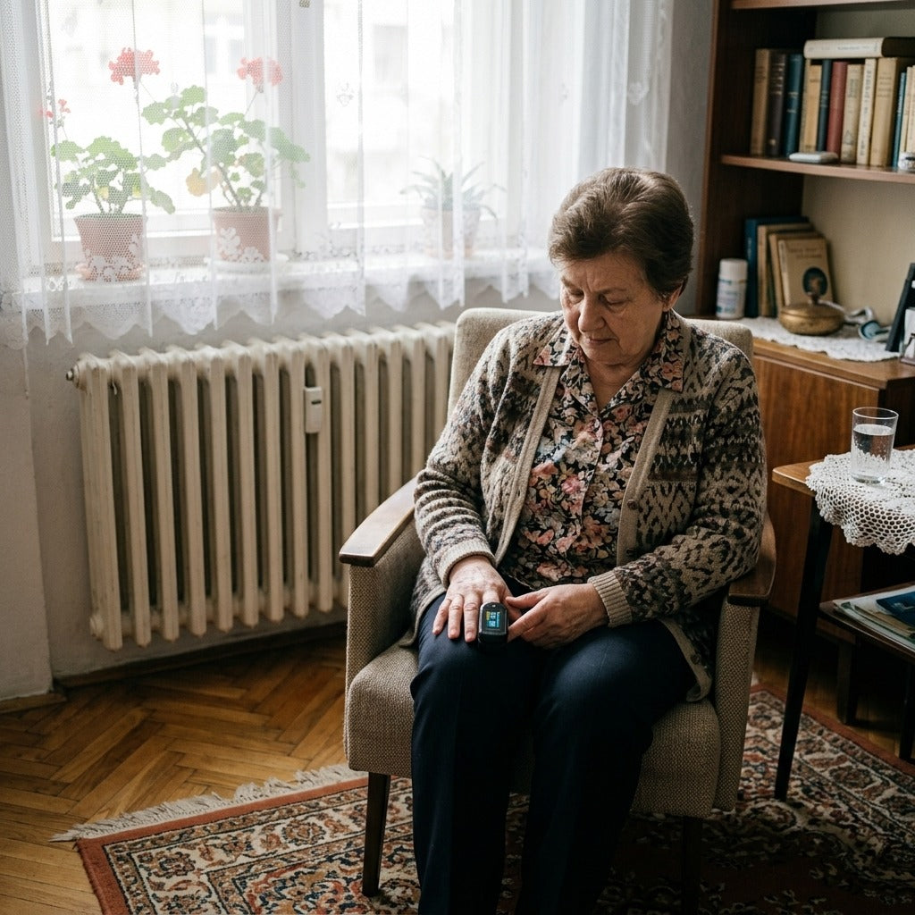 Medwell ujjbegyes pulzoximéter OLED kijelzővel - otthon