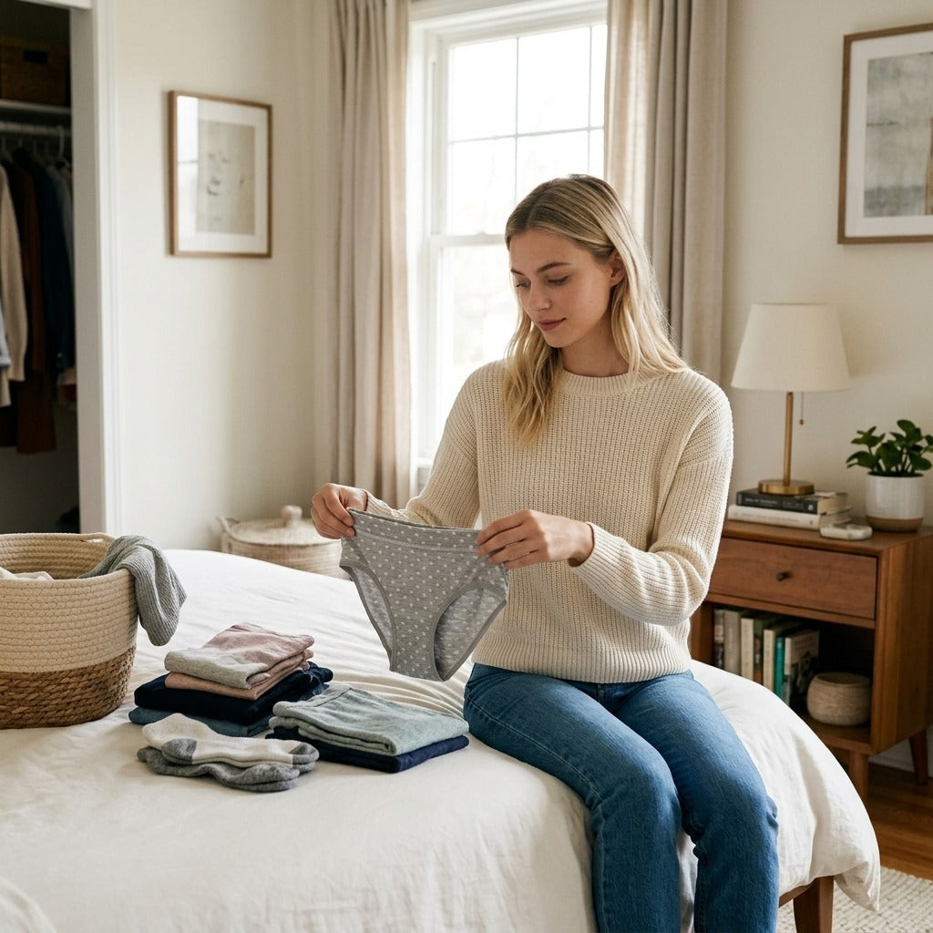 Leakproof Mid-Rise Incontinence Panties for Women - at home