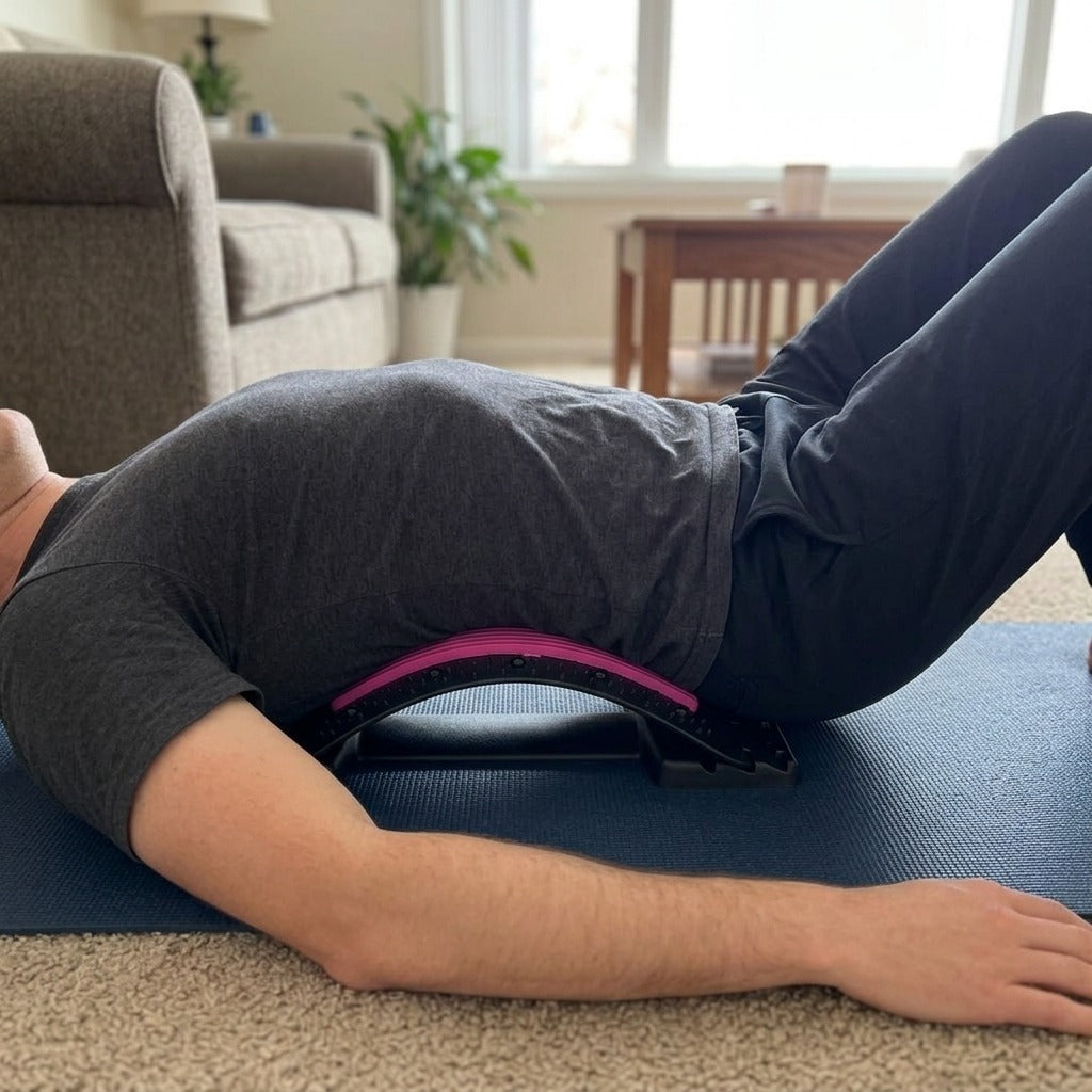 Lumbar Back Stretching Tool - in use