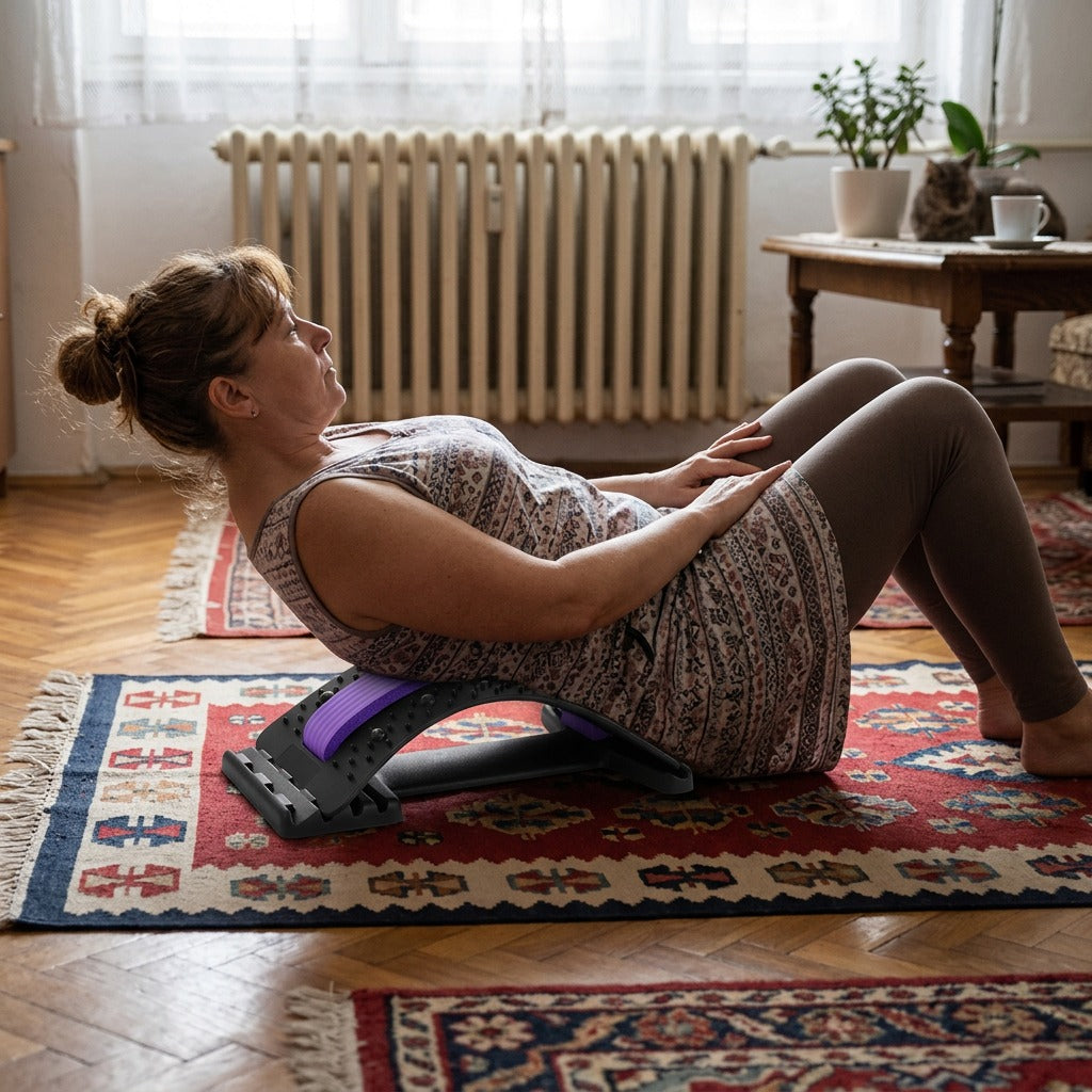 Ágyéki nyújtó otthoni nyújtáshoz - használat közben