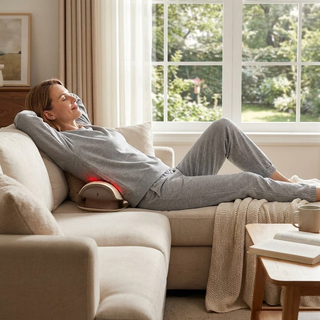 Lumbar Support Device with Vibration and Airbag Traction - in everyday life