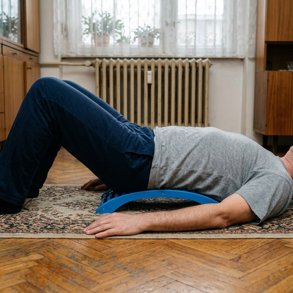 Magic Back Stretcher, ágyéki deréktámasz - használat közben