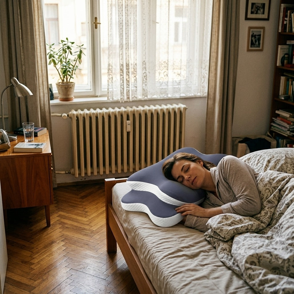 Pillangó alakú memóriahabos nyakpárna - otthon