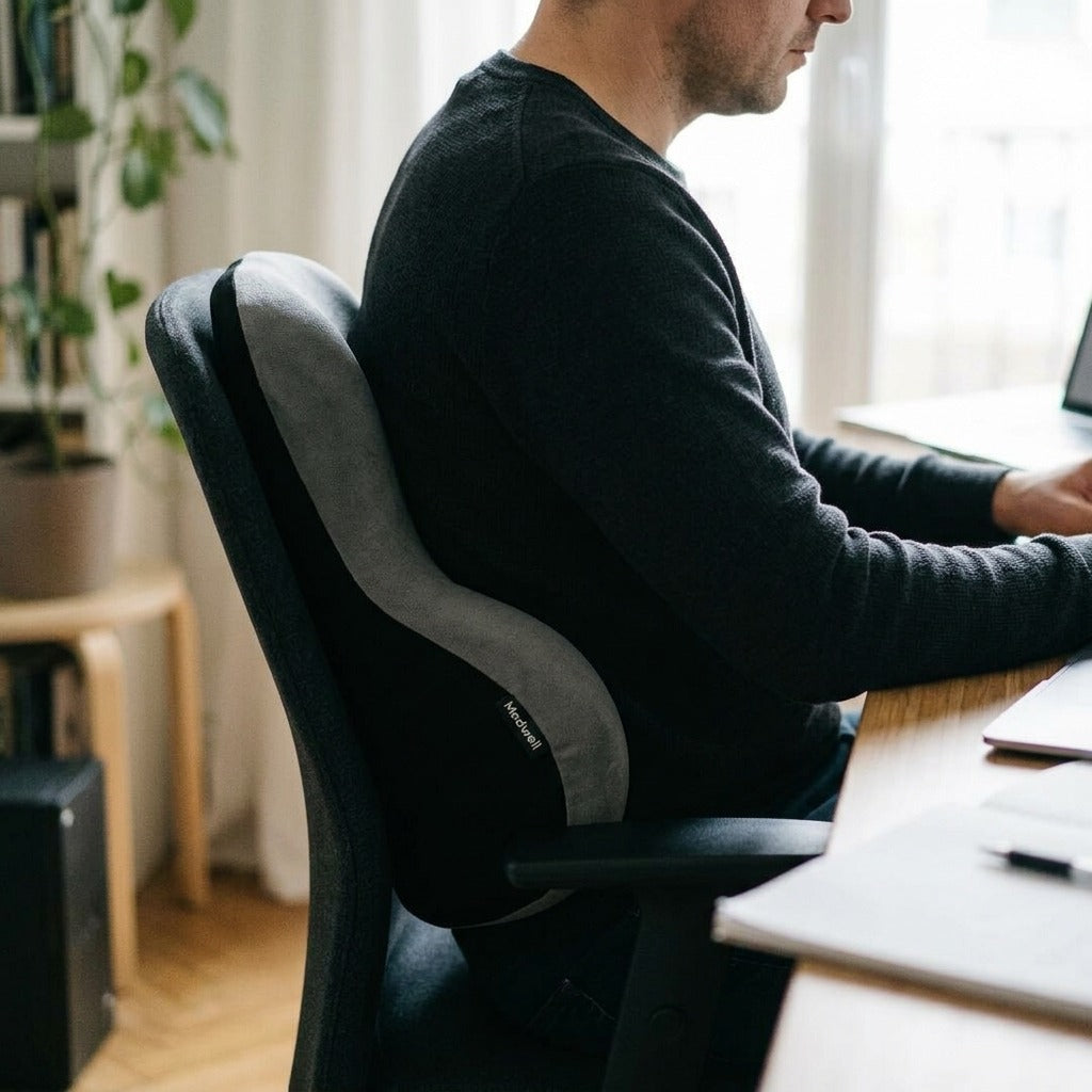 Memory Foam Lumbar Cushion for Chairs - in use