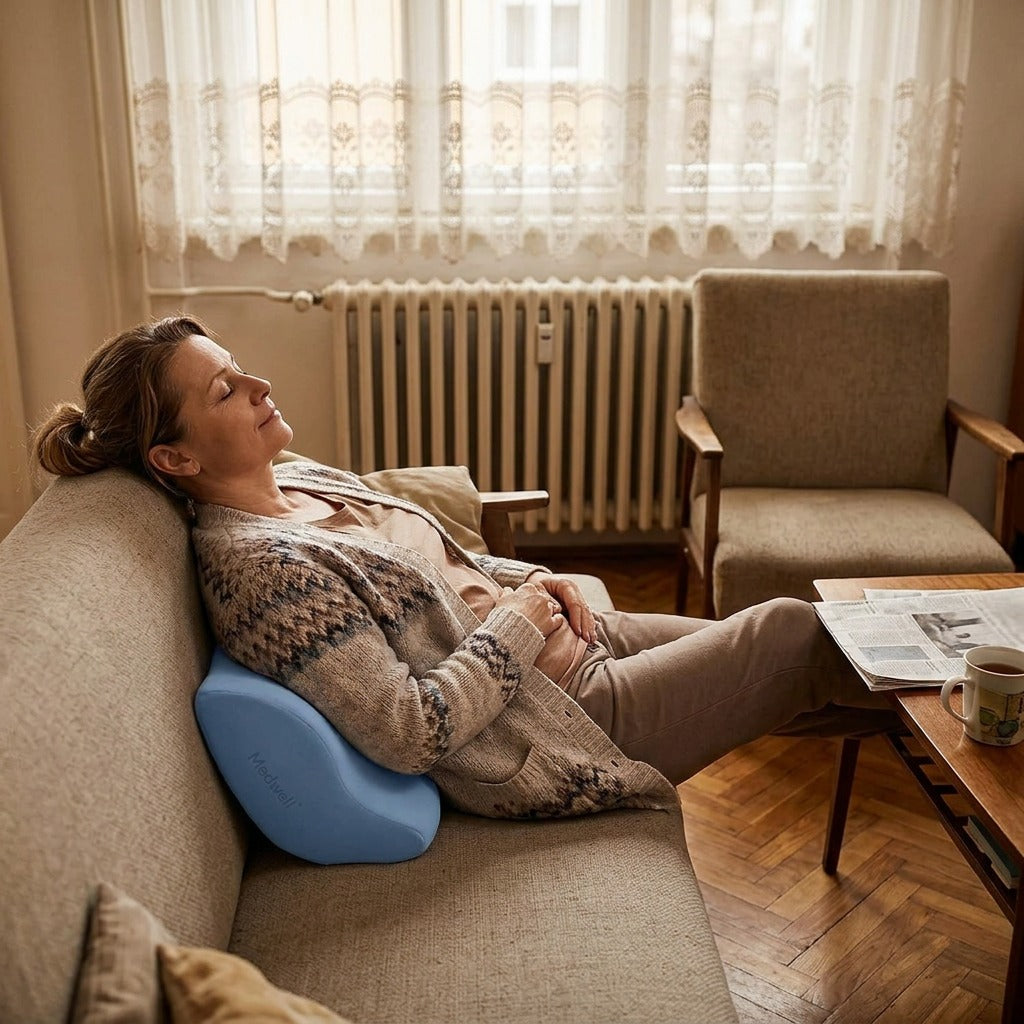 Memóriahabos deréktámasztó párna - a mindennapokban