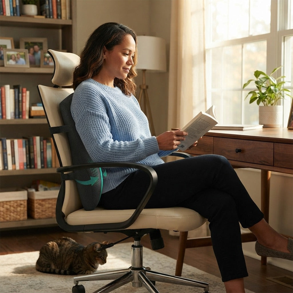 Memory Foam Lumbar Support Pillow for Chairs - at home