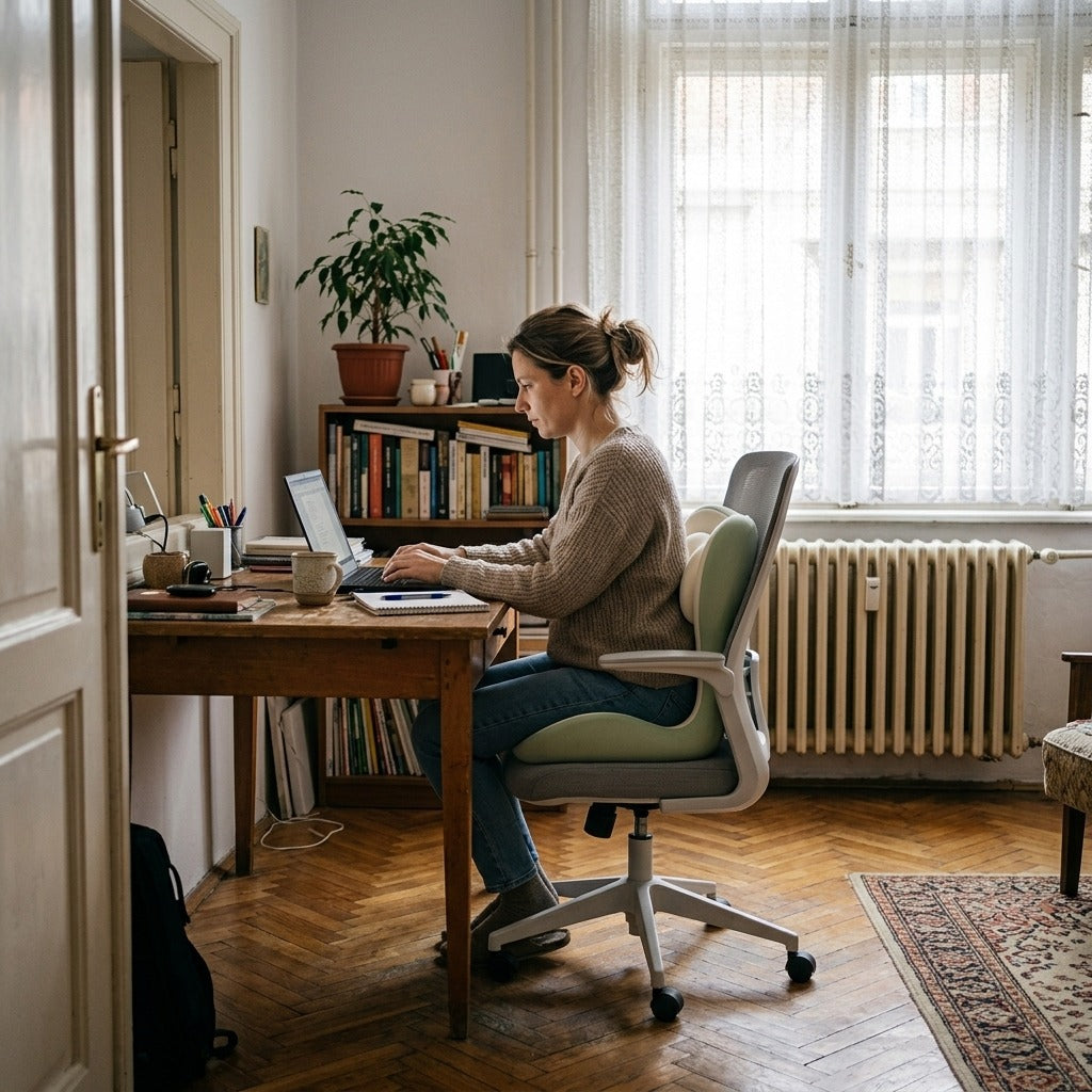 Memóriahabos ékpárna deréktámasszal, csúszásmentes - otthon