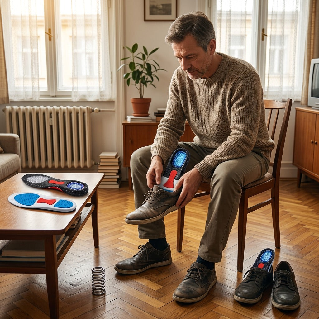 Férfi talpbetét boltozattámasszal és párnázással - otthon
