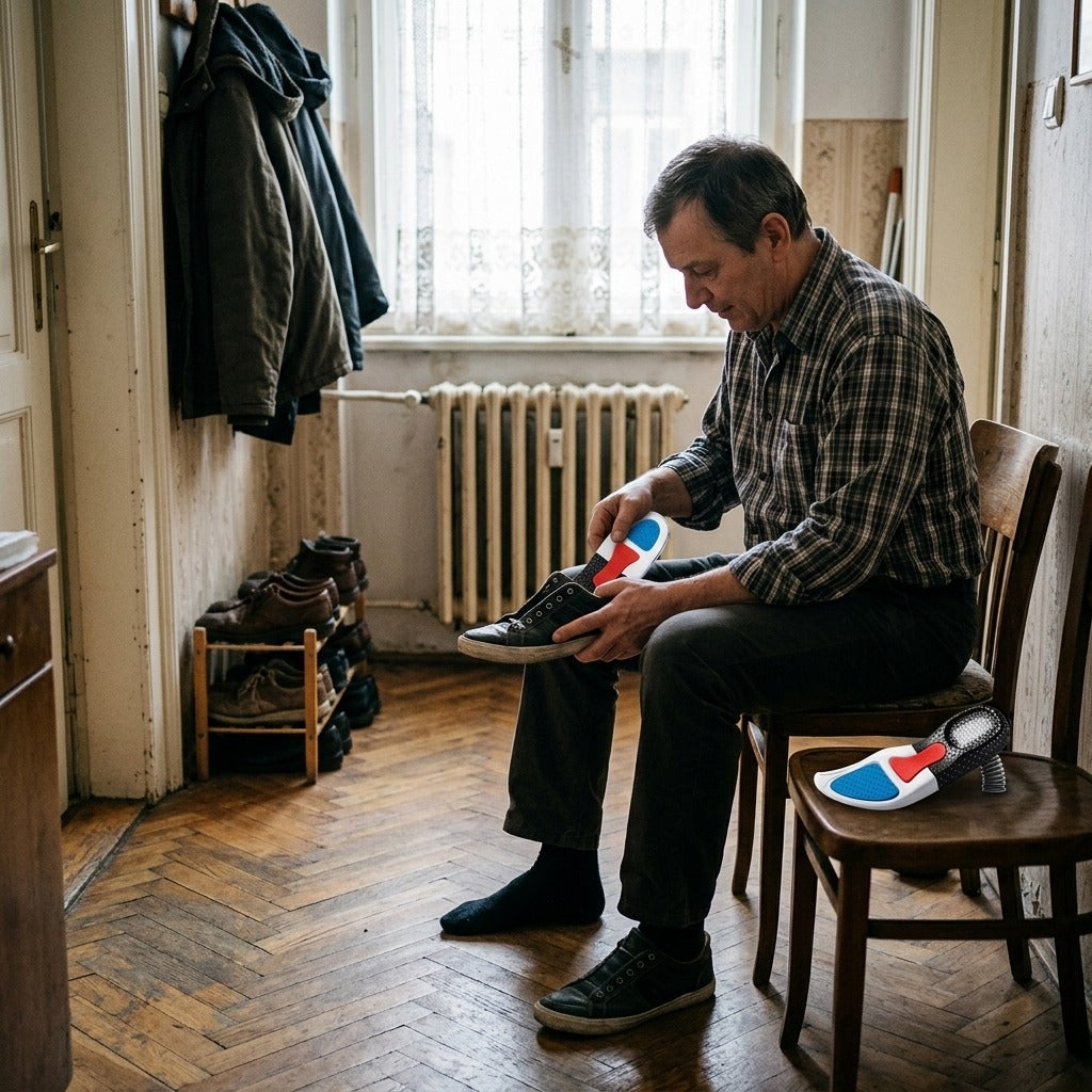 Férfi talpbetét boltozattámasszal és párnázással - a mindennapokban