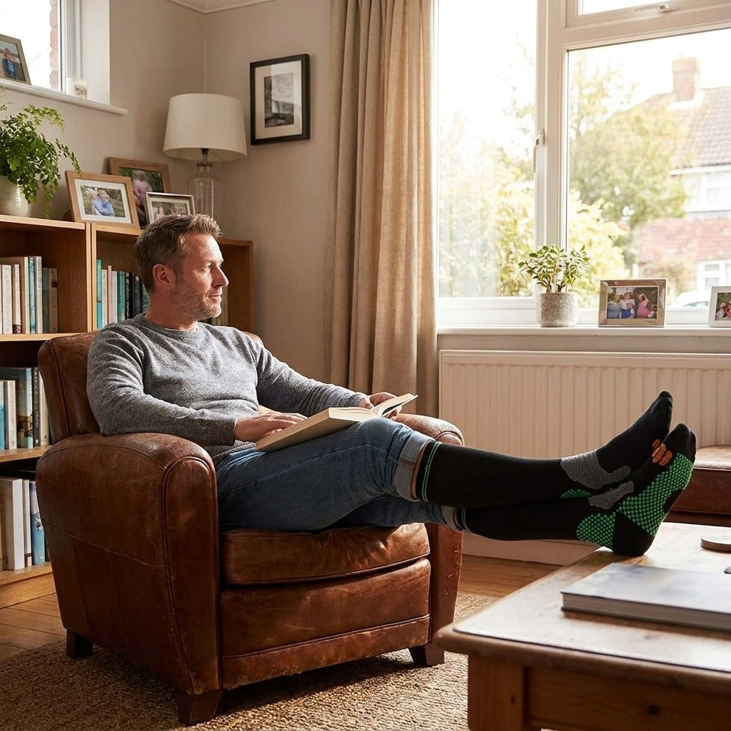 Men's Crew Compression Socks - at home