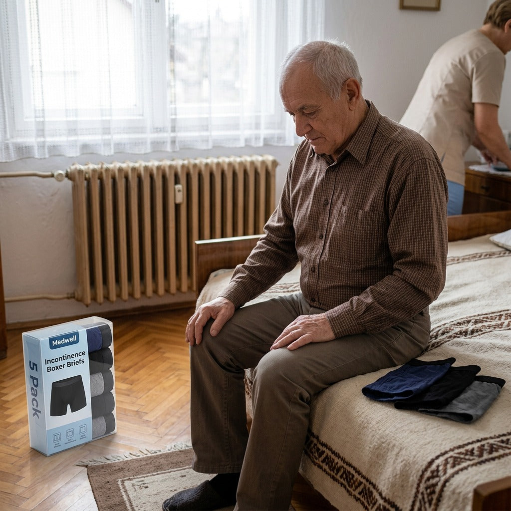Férfi éjszakai inkontinencia boxeralsó, 5 db - használat közben
