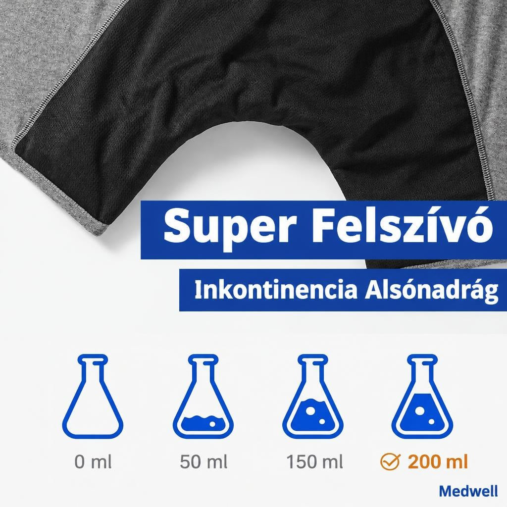 Szuper nedvszívó inkontinencia alsónadrág nedvszívó kapacitásának bemutatása lombikokkal 200 ml-ig.