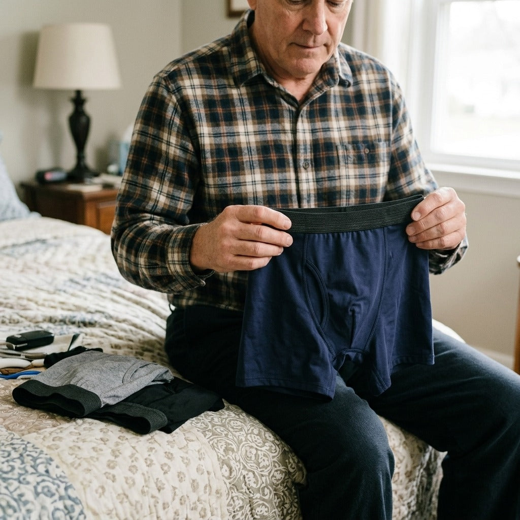 Men's Washable Incontinence Boxer Briefs - in use