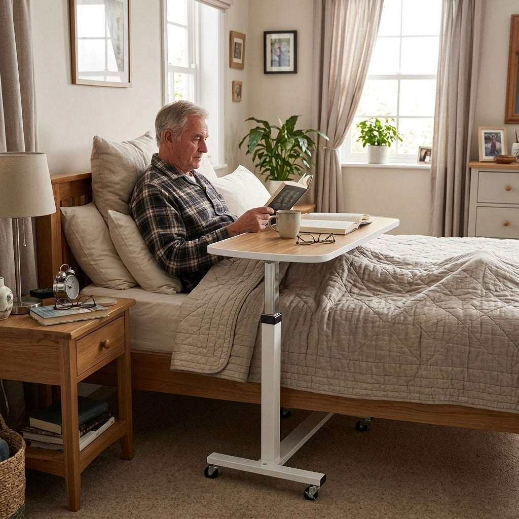 Movable Adjustable Overbed Table - at home