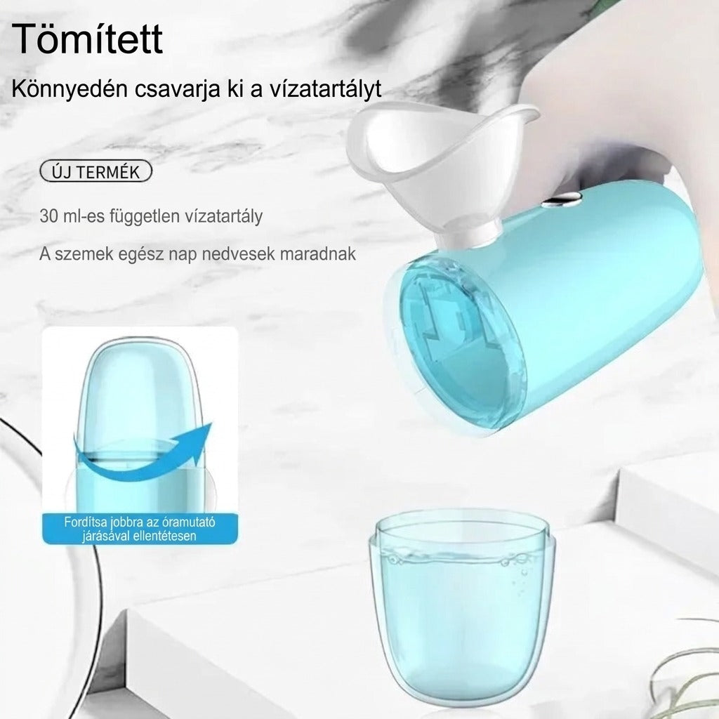 Tömített vízatartály 30 ml-es független tartállyal, nedves szemekhez