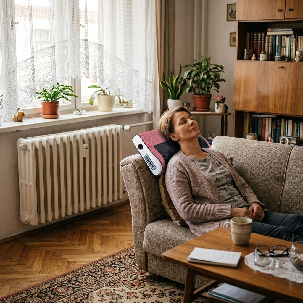 Nyak- és vállmasszírozó gyúró funkcióval és melegítéssel - otthon