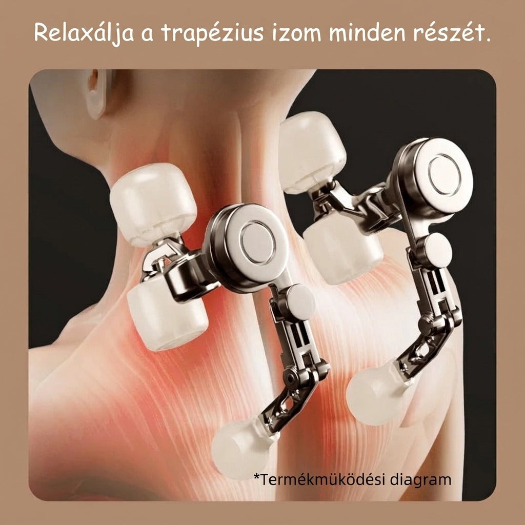 Trapézius izom masszázs eszköz termékmüködési diagrammal