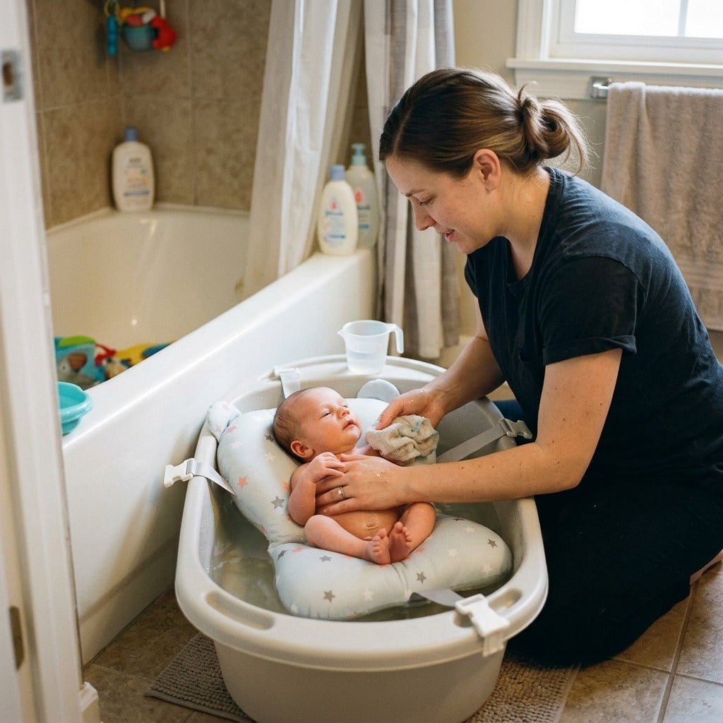 Newborn Floating Anti-Slip Bath Cushion - in everyday life