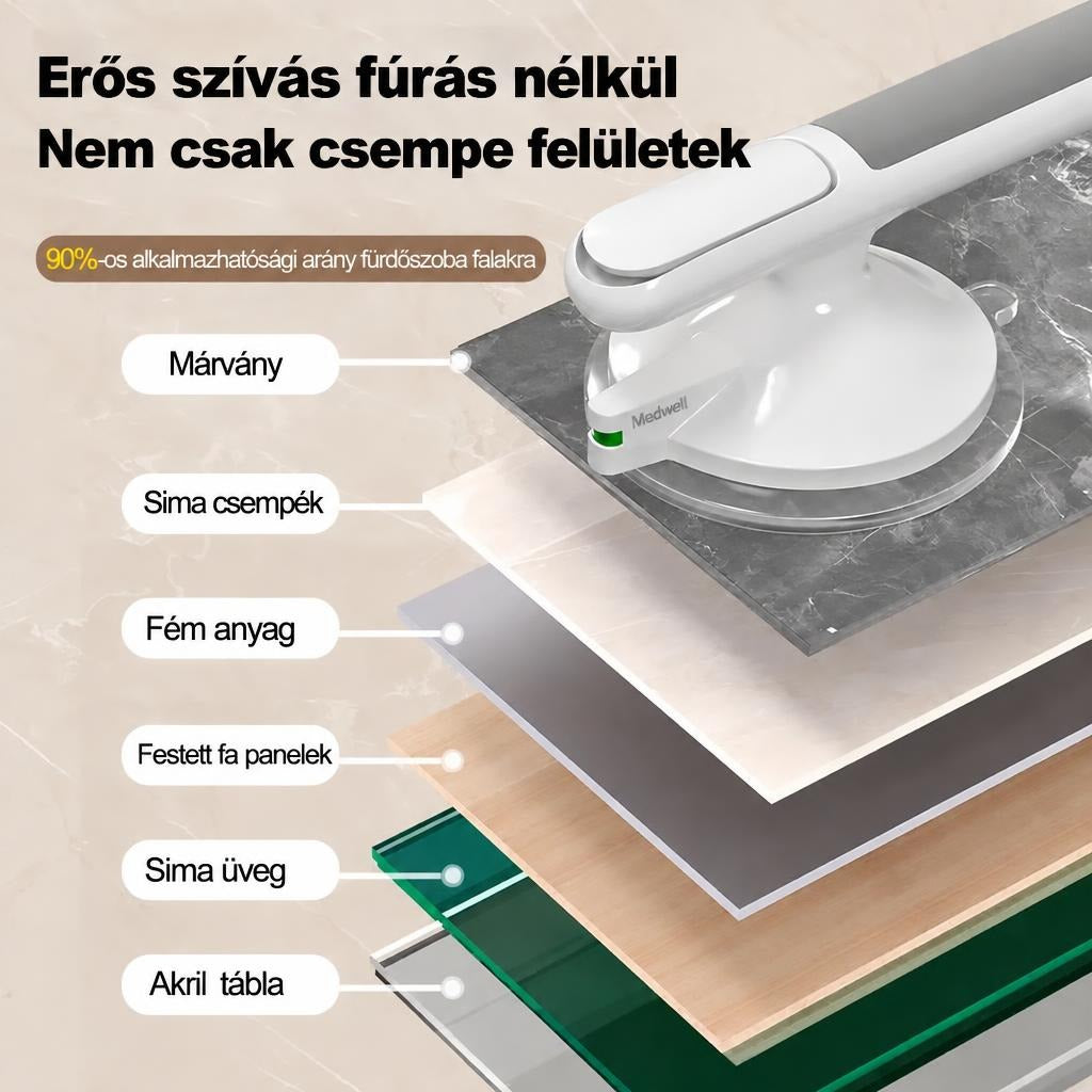 Fúrás nélküli vákuumos kapaszkodó különféle sima felületeken való használatra.