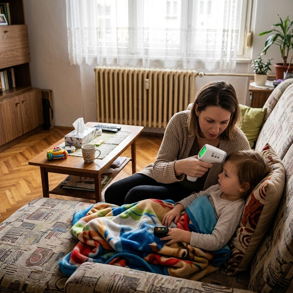 Érintésmentes fülhőmérő és ujjra csíptethető pulzoximéter csecsemőknek és felnőtteknek - a mindennapokban