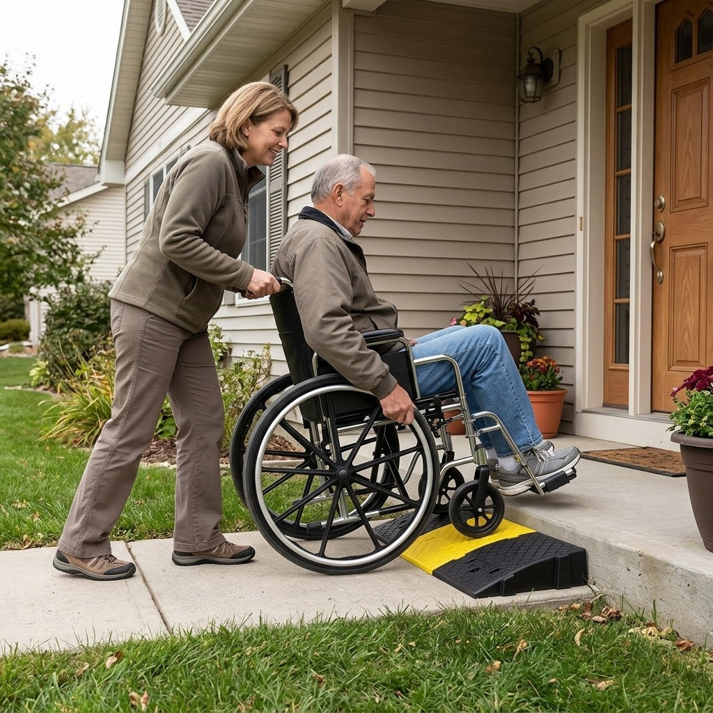 Non-Slip Plastic Kerb Ramp, 30/40/50 mm Heights, 1 Piece - in everyday life