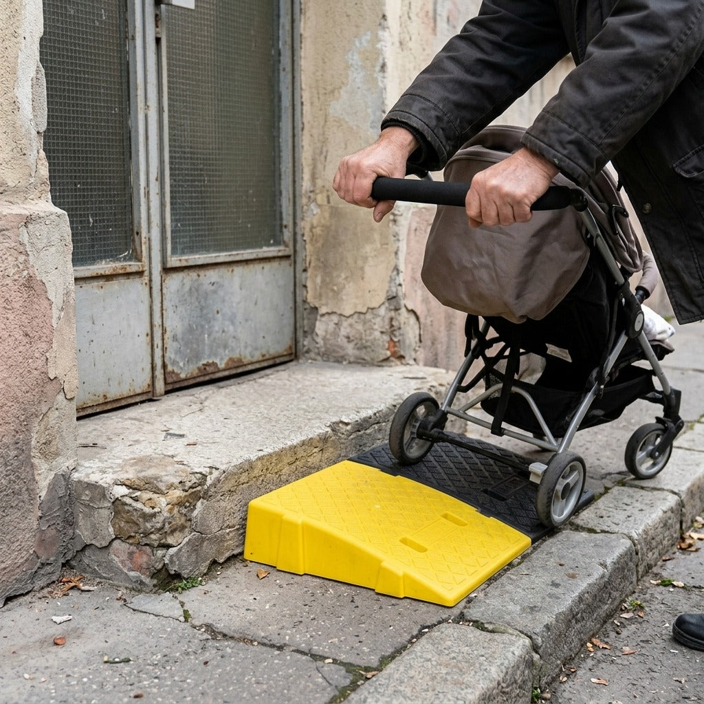 Csúszásgátló műanyag rámpa, 30/40/50 mm, 1 db - használat közben