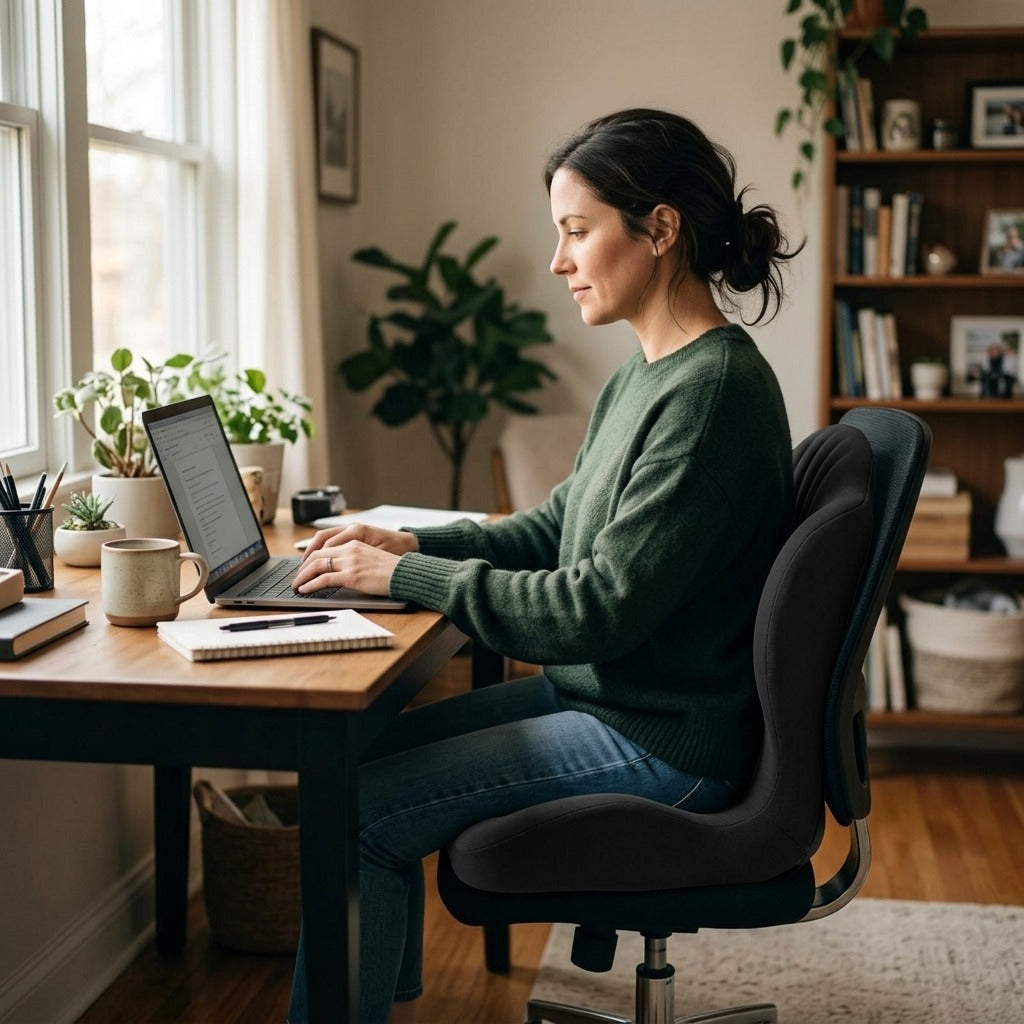 Office Chair Cushion with Lumbar Support - at home