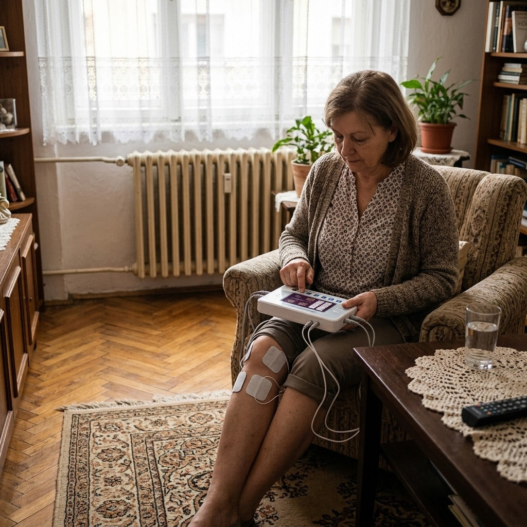 Medwell 2 csatornás TENS EMS készülék 12 móddal - otthon