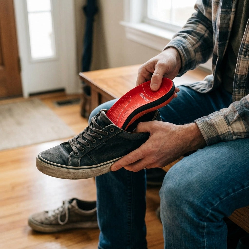 Orthopedic Arch Support Insoles for Men and Women - in use