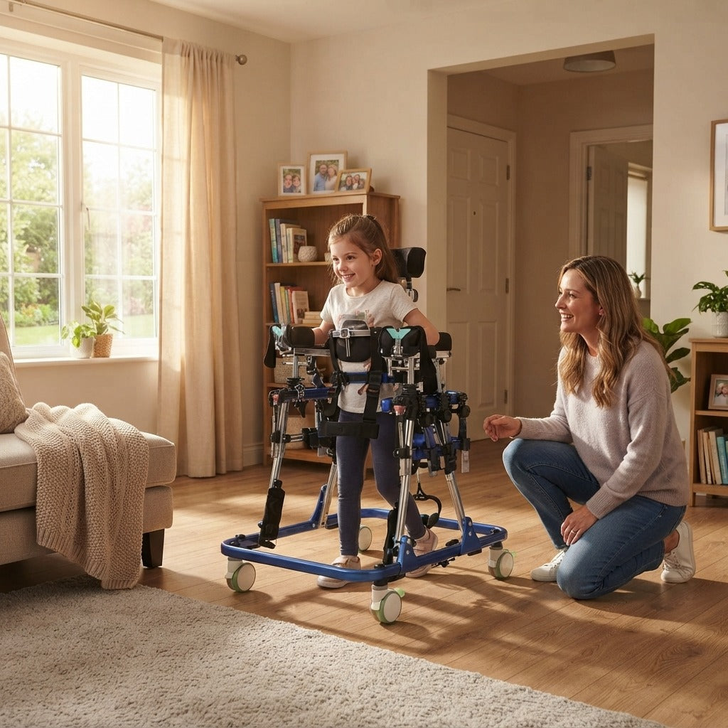 Pediatric Gait Training Walker with Wheels - at home