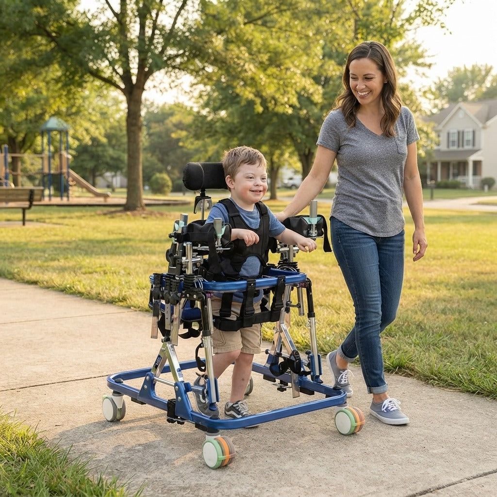 Pediatric Gait Training Walker with Wheels - in everyday life