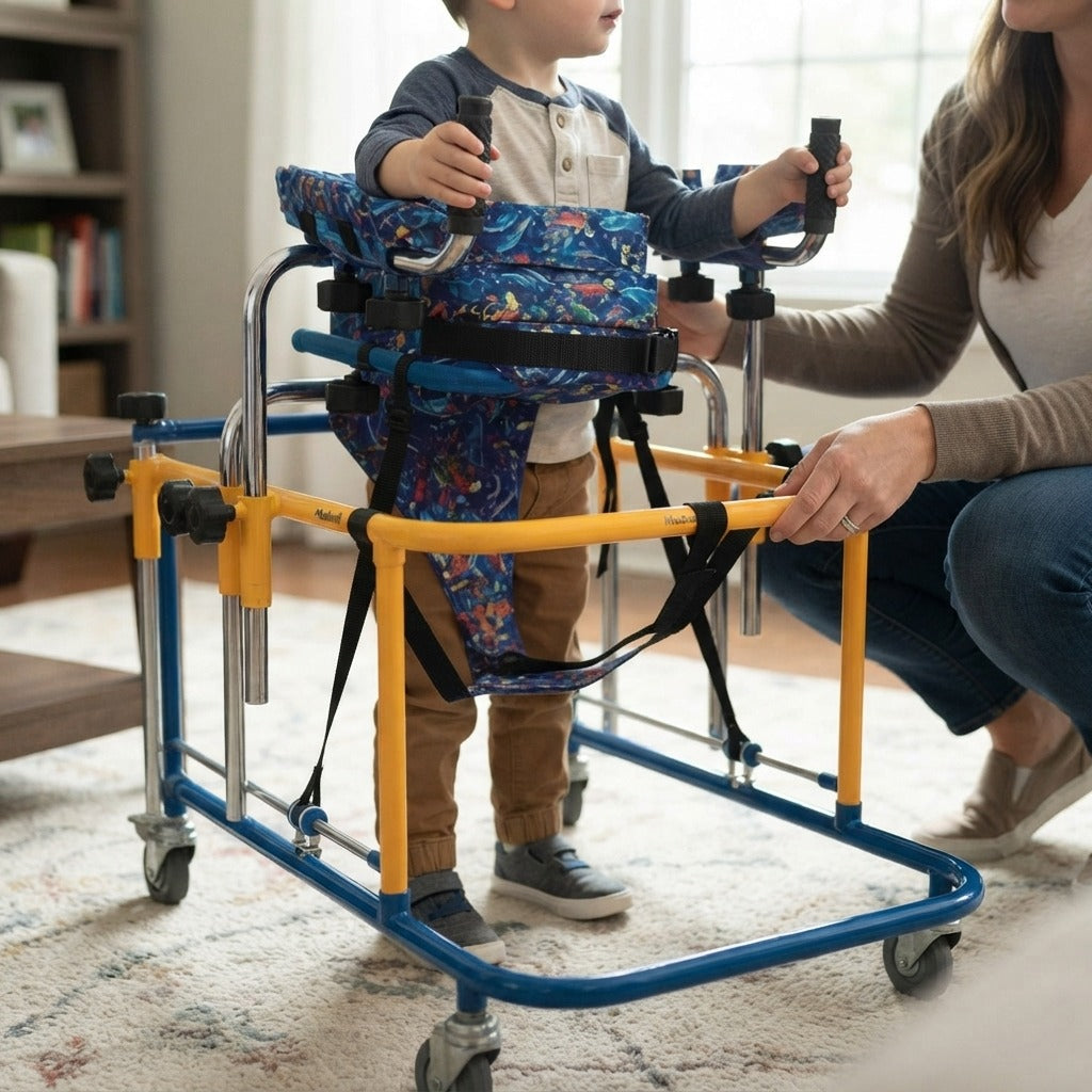 Pediatric Wheeled Walker for Children - in use