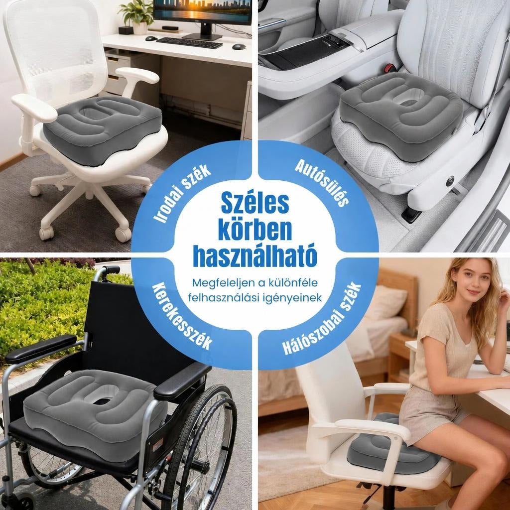 Ülőpárna irodai székben, autóban, kerekesszékben és otthoni széken való használatra.