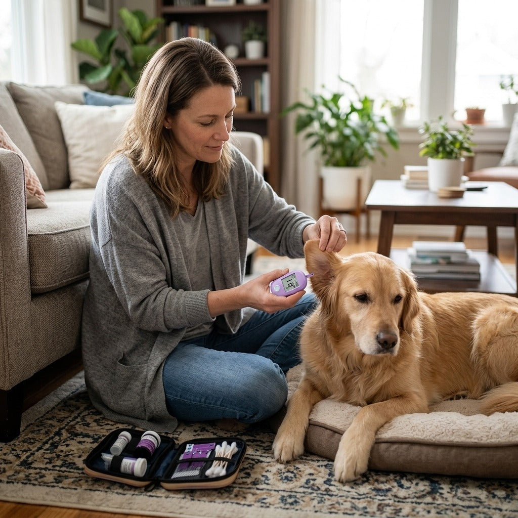 Pet Blood Glucose Meter System with Test Strips - in everyday life