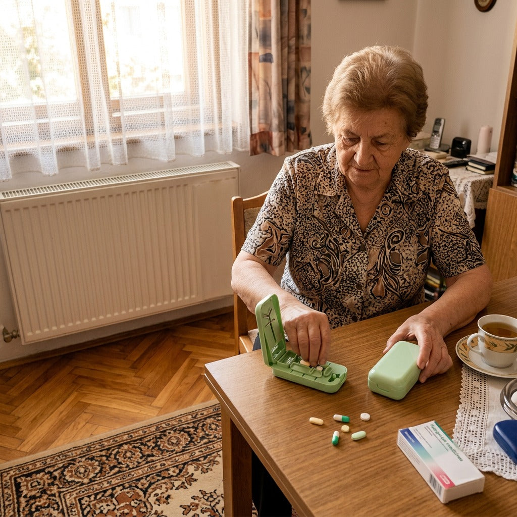 Tablettavágó központosítóval és biztonsági pengével - otthon