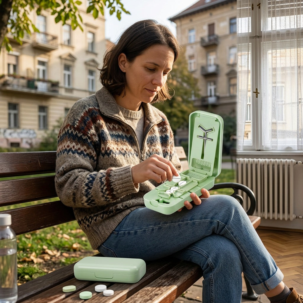 Tablettavágó központosítóval és biztonsági pengével - a mindennapokban