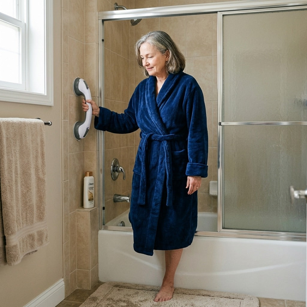 Plastic Suction Cup Shower Grab Bar - in everyday life