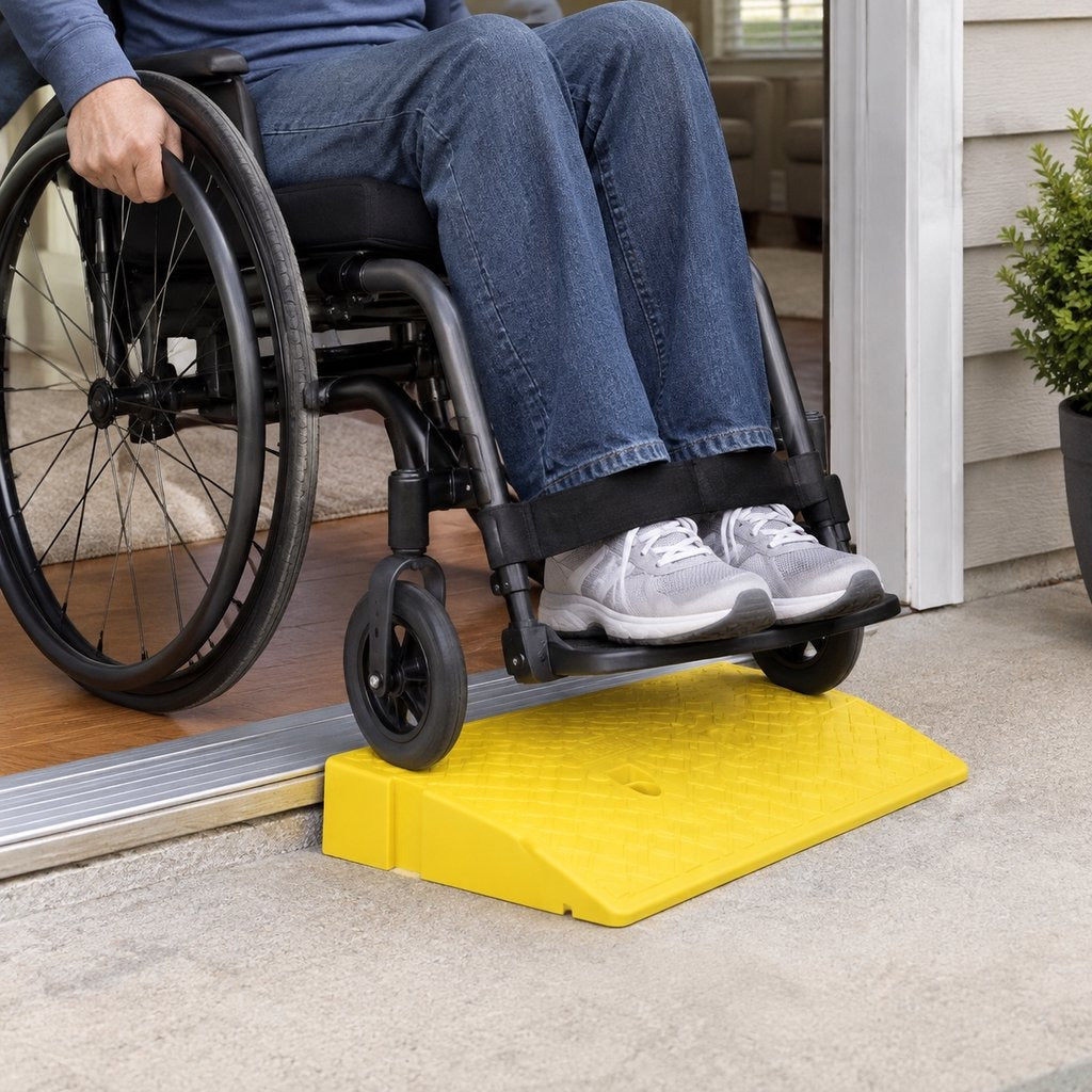 Plastic Threshold and Curb Ramp - in use